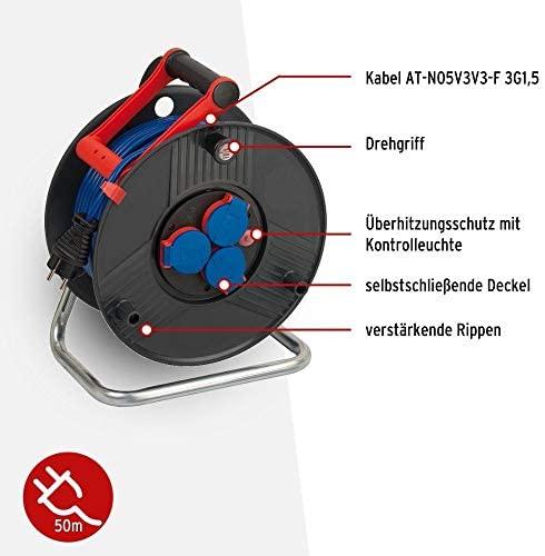 Brennenstuhl Ilgiklis BRENNEN 3 lizdai, 50m, juodas / GT-486