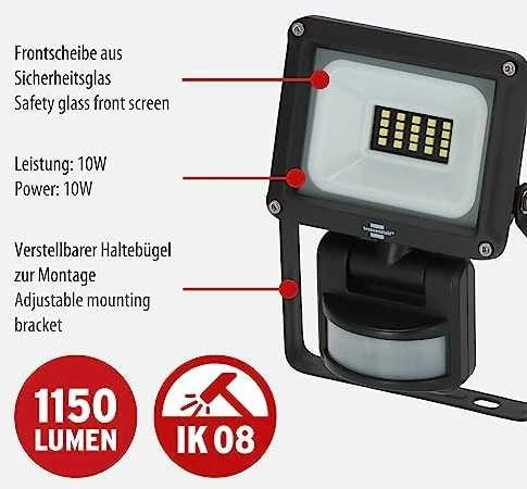 Prožektorius Brennenstuhl Jaro, 10 W, 1150 lm, 6500 °K, IP65