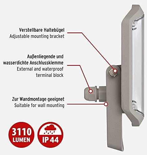 Kondicionierius Naświetlacz Brennenstuhl Brennenstuhl 1178030900 reflektor 30 W LED Pilka E