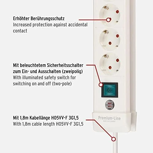 Buitinis ilgintuvas BRENNENSTUHL PREMIUM, 10 vietų, 3 m