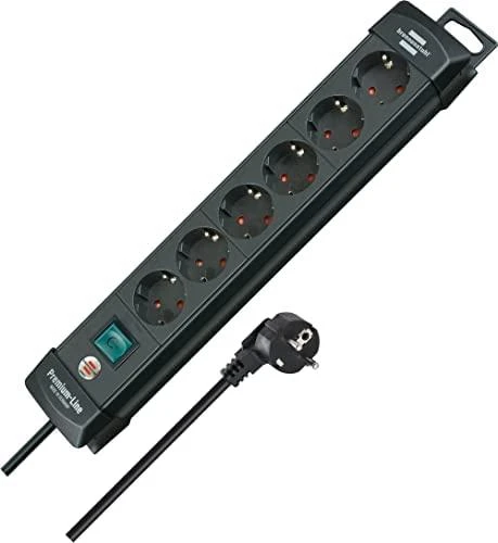 Brennenstuhl Premium Line - PPrailgintuvas: 6 - 3m - juodas 1951160100 / GT-657