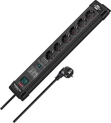 Brennenstuhl 1951160400 Premium Line 6 krypčių 1,8 m juoda