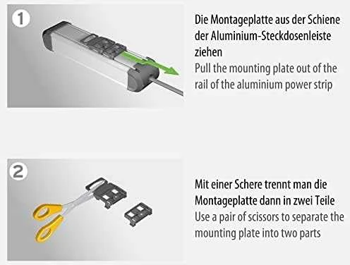 Brennenstuhl 1391010620, 3 m, Vidinis, Kampinis, IP20, Aliuminis, Juoda, Sidabras