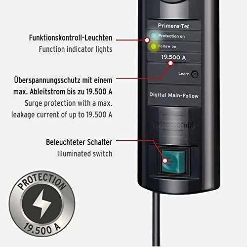 Brennenstuhl ÜSS Primera-Tec 7x: 2+5, juoda, 2m