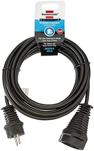 Brennenstuhl ilgiklis CEE 7/7, CEE 7/4 (Schuko), 5m , juodas 1165440 / DEL-118J