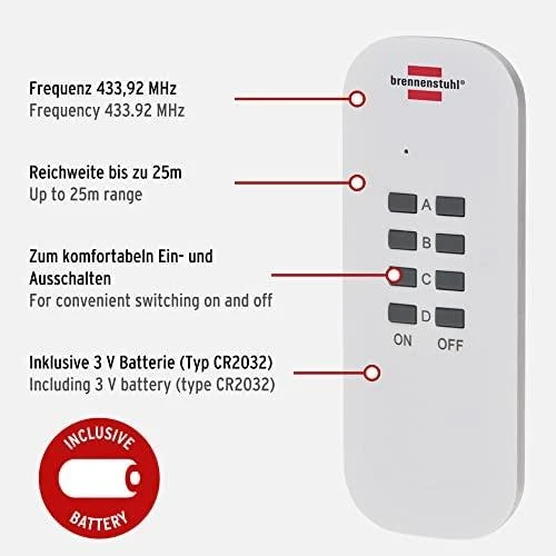 Brennenstuhl Comfort-Line 4 krypčių belaidžių jungiklių rinkinys RC CE1 4001, IP20