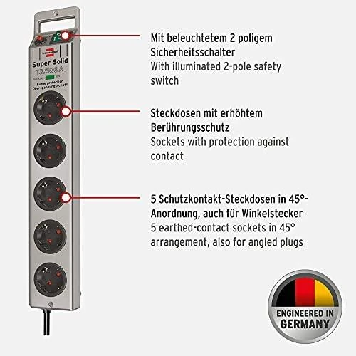 Brennenstuhl 5xCEE 7/4, 1xCEE 7/7, 2,5m, sidabrinis 1153340315 / GT-638