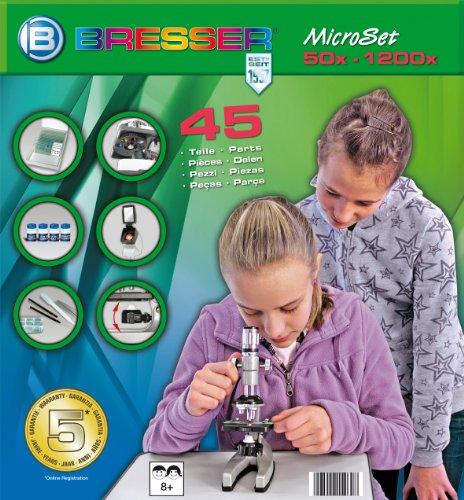 Mikroskopas Bresser Junior mikroskopų rinkinys 300x-1200x su dėklu