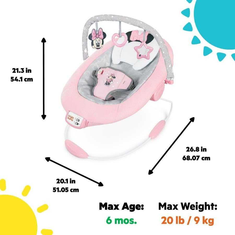 BRIGHT STARTS sūpuoklės Minnie Mouse Rose Skies, 12206