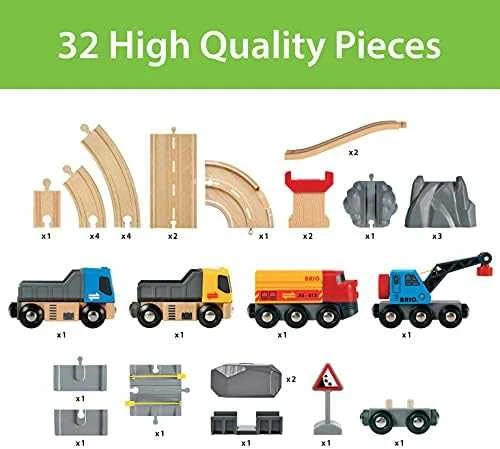 BRIO World 33210 - Rail & Road Kivenlastaus -junarata