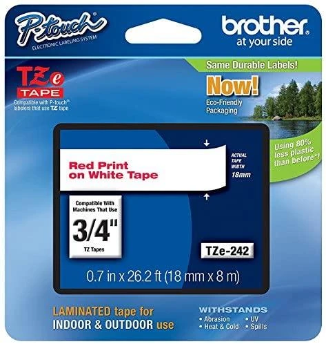 Brother BROLIS TZE345 18 Baltas ON Juodas