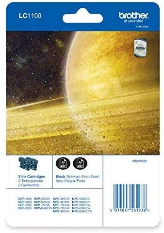Rašalo kasetė Brother LC1100 juodas| 2vnt | DCP395CN/DCP585CW/DCP6690CW