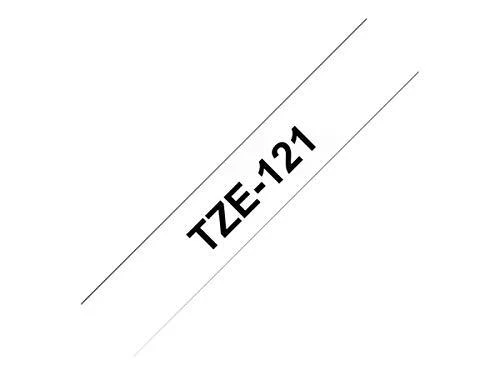Brother Brolis | TZe-121 laminuota juosta | Juodas ant Clear | TZe | 8 m | 9 cm