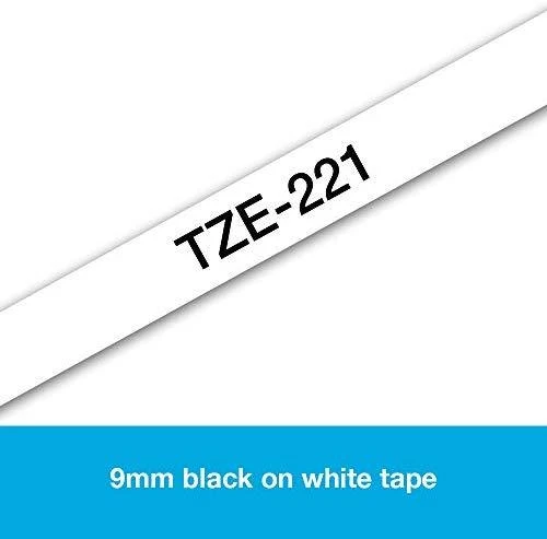 Brother | TZe-221 Laminated Tape | Juodas on Baltas | TZe | 8 m | 9 cm