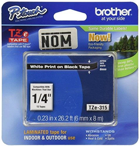 BROTHER TZE315 6 Baltas ON Juodas