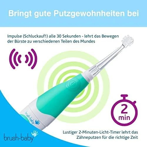 Brush Baby ŠEPETĖLIS BABY_Baby Sonic sonic dantų šepetėlis 0-3l Sea