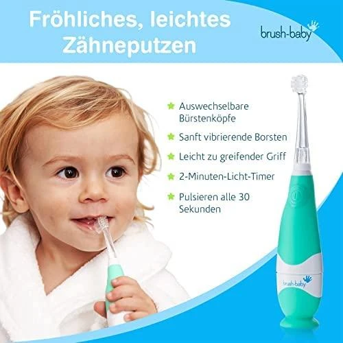 Brush Baby ŠEPETĖLIS BABY_Baby Sonic sonic dantų šepetėlis 0-3l Sea