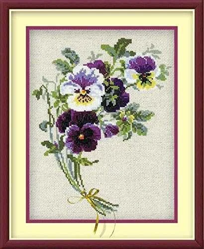 RIOLIS – Create It Yourself – Siuvinėjimo rinkinys „Našlaičių puokštė“ 1020 (24x30 cm)