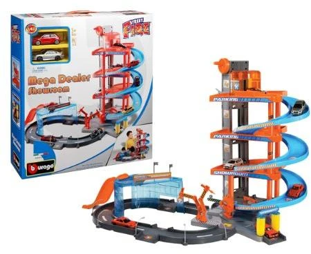 BBURAGO 1:43 trasos rinkinys Mega Dealer Showroom Street Fire, 18-30031