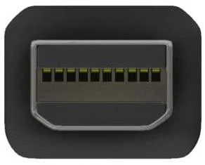 Mini DisplayPort jungties vaizdas iš priekio