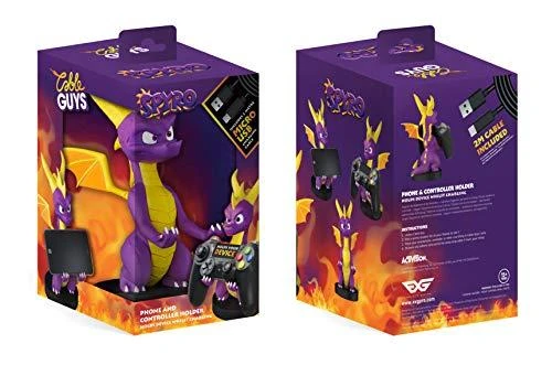 Exquisite Gaming Cable Guys: Spyro The Dragon - Spyro, Telefono arba Valdiklio laikiklis. Komplekte USB kabelis