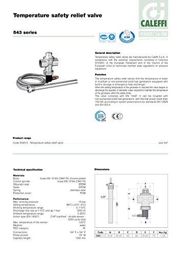 Caleffi International Nv „Caleffi“ terminis apsauginis vožtuvas kietojo kuro katilams su dvigubu temperatūros jutikliu 3/4'' (543513)