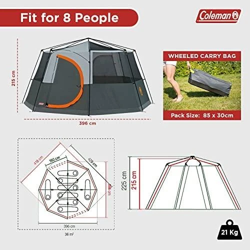 Palapinė COLEMAN Cortes Octagon 8 (oranžinė)