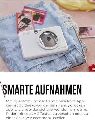 Canon Zoemini S2 mažų nuotraukų spausdintuvas ir fotoaparatas, Perlo baltumo