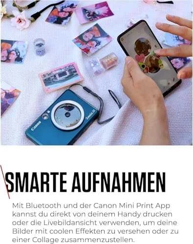 Canon Zoemini S2 mažų nuotraukų spausdintuvas ir fotoaparatas, Tamsiai žalsvai mėlynas