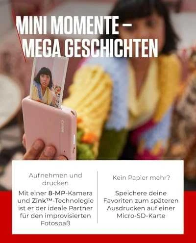 Canon Zoemini S2 mažų nuotraukų spausdintuvas ir fotoaparatas, Rausvo aukso