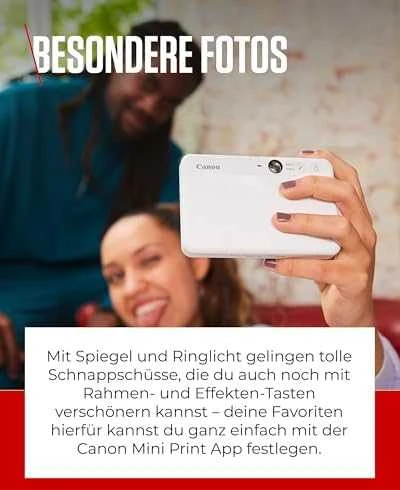Canon Zoemini S2 mažų nuotraukų spausdintuvas ir fotoaparatas, Perlo baltumo