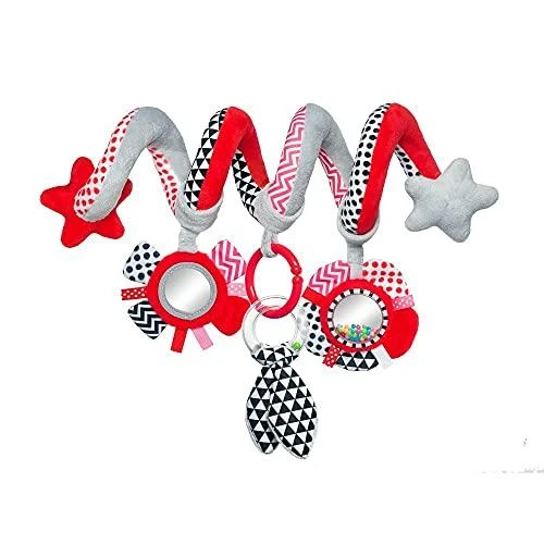 CANPOL BABIES interaktyvus lovelės/ vežimėlio žaislas spiralė Zig Zag, 68/063_red