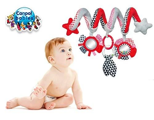 CANPOL BABIES interaktyvus lovelės/ vežimėlio žaislas spiralė Zig Zag, 68/063_red