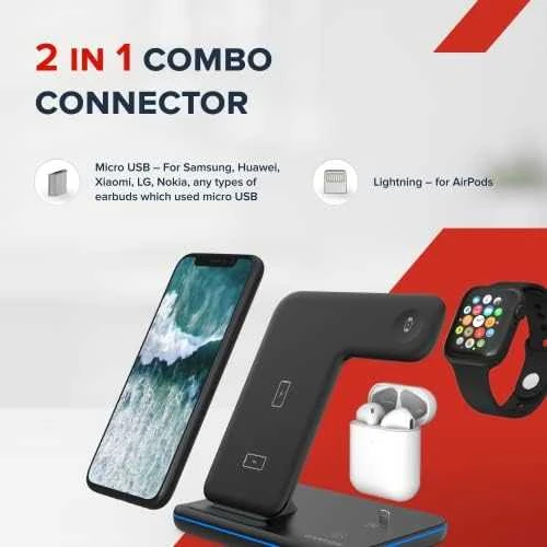 CANYON belaidis įkroviklis WS-302 15W 3in1 Juodas