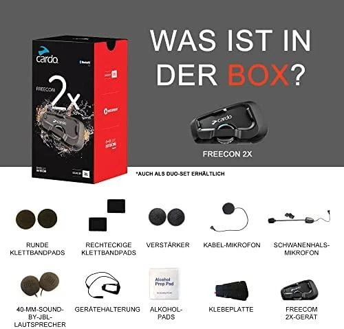 Cardo Freecom 2x komplektacija su priedais