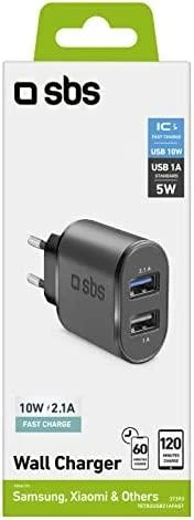 Įkroviklis Sieciowa SBS 2.1A FC 2xUSB juoda