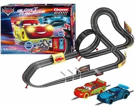 Milly Mally Carrera Go Cars – Neon Nights 5,3 m trasos rinkinys su nuotolinio valdymo automobiliukais
