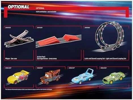 Milly Mally Carrera Go Cars – Neon Nights 5,3 m trasos rinkinys su nuotolinio valdymo automobiliukais