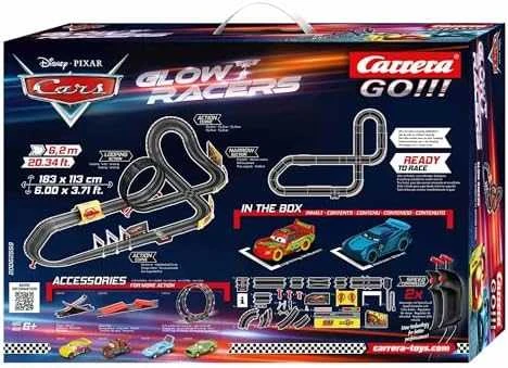 Milly Mally Carrera Go Cars – Neon Nights 5,3 m trasos rinkinys su nuotolinio valdymo automobiliukais