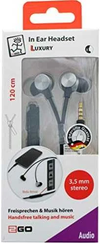 Juodos 120cm In-Ear ausinės su užtrauktuko dizaino laidu