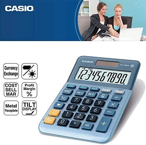 Casio MS-100EM stalinis skaičiuotuvas su funkcijų piktogramomis