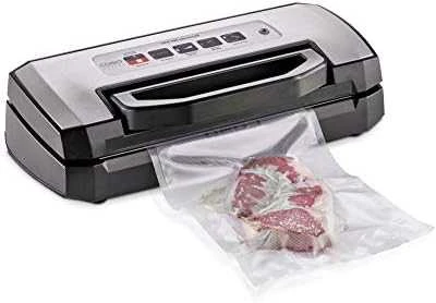 Caso | Bar Vacuum sealer | VRH 490 advanced | Power 110 W | Temperature control | Juodas/Nerūdijantis plienas