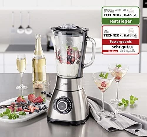Caso | Maišytuvas | B1800 | Tabletop | 1800 W | Jar material Glass | Jar capacity 1.75 L | Ice crushing | Mini chopper | Nerūdijantis plienas