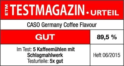 Kavamalė Caso | Electric coffee grinder | 1830 | 200 W W | Coffee beans capacity 90 g | Lid safety switch | Number of cups 8 pc(s) | Pulse function | Nerūdijantis plienas