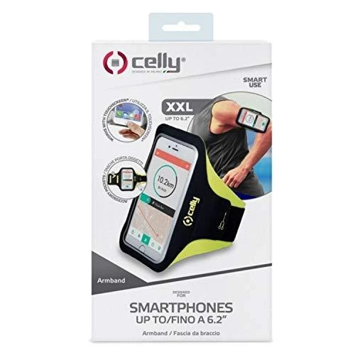 Dėklas CELLY ARMBAND UP TO 6.2" Juodas/Geltonas