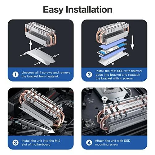 Graugear Pilkas Heatpipe Heatsink for M.2 2280 SSD