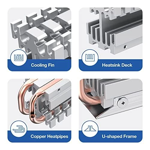 Graugear Pilkas Heatpipe Heatsink for M.2 2280 SSD