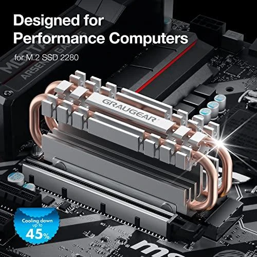 Graugear Pilkas Heatpipe Heatsink for M.2 2280 SSD