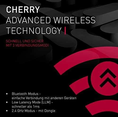 CHR CHERRY MX-LP 2.1 Compact Belaidė klaviatūra Žaidimams RD belaidis ryšys + „Bluetooth“ QWERTZ Vokiečių Juoda