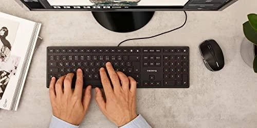 CHERRY KC 6000 Slim klaviatūra USB QWERTZ Vokiečių Juoda